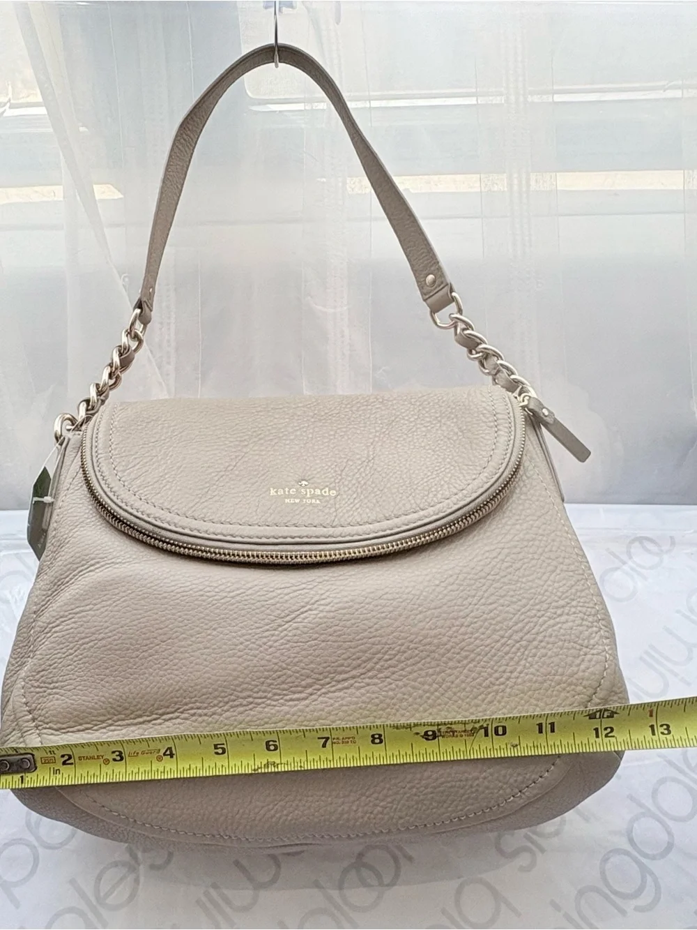 NWT Kate Spade Cobble Hill Penny Leather Shoulder Bag Oyster Gray PXRU2736
